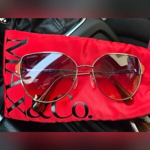 Max & Co. Gold and Brown Sunglasses